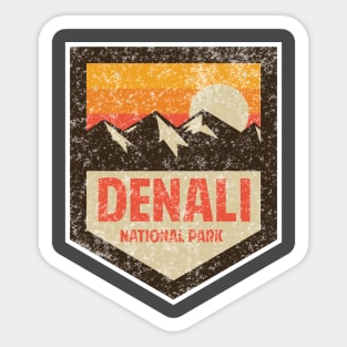 Denali National Park Retro Sticker Sticker